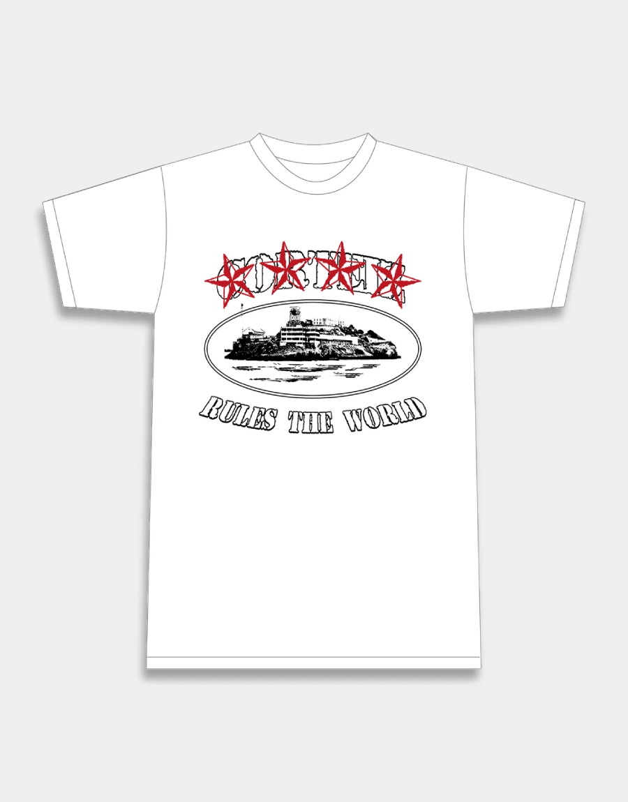 Corteiz 4Starz Alcatraz T-shirt White, Corteiz