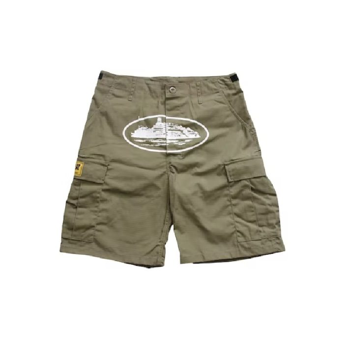 corteiz-guerillaz-21′-cargo-shorts-khaki-greenGreen