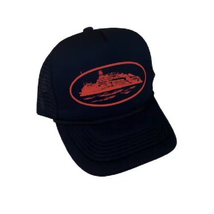 Corteiz Alcatraz Trucker Hat Black/Red